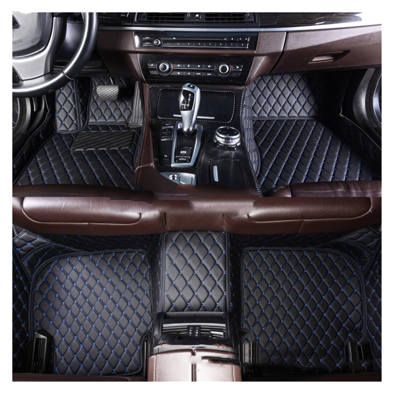 Fahrermatte Auto Fußmatten Für Haval Für JOLION 2021 2022 2023 Alle Modell Auto Teppich Teppich Fußgängerbrücke Zubehör Styling Innen Teile Custom Auto Fußmatten(Black Blue) von FIYFIOW