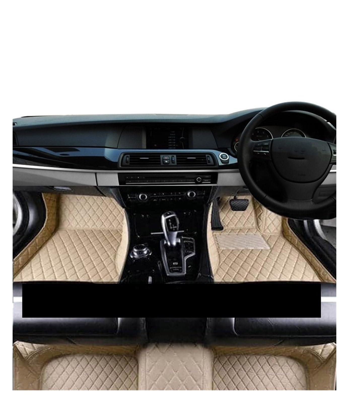 Fahrermatte Auto Fußmatten Für Hyundai Für Sonata DN8 2020 2021 2022 5seat Fließheck Leder Teppiche Auto Teppich Fußmatten Abdeckung Böden(RHD Beige) von FIYFIOW