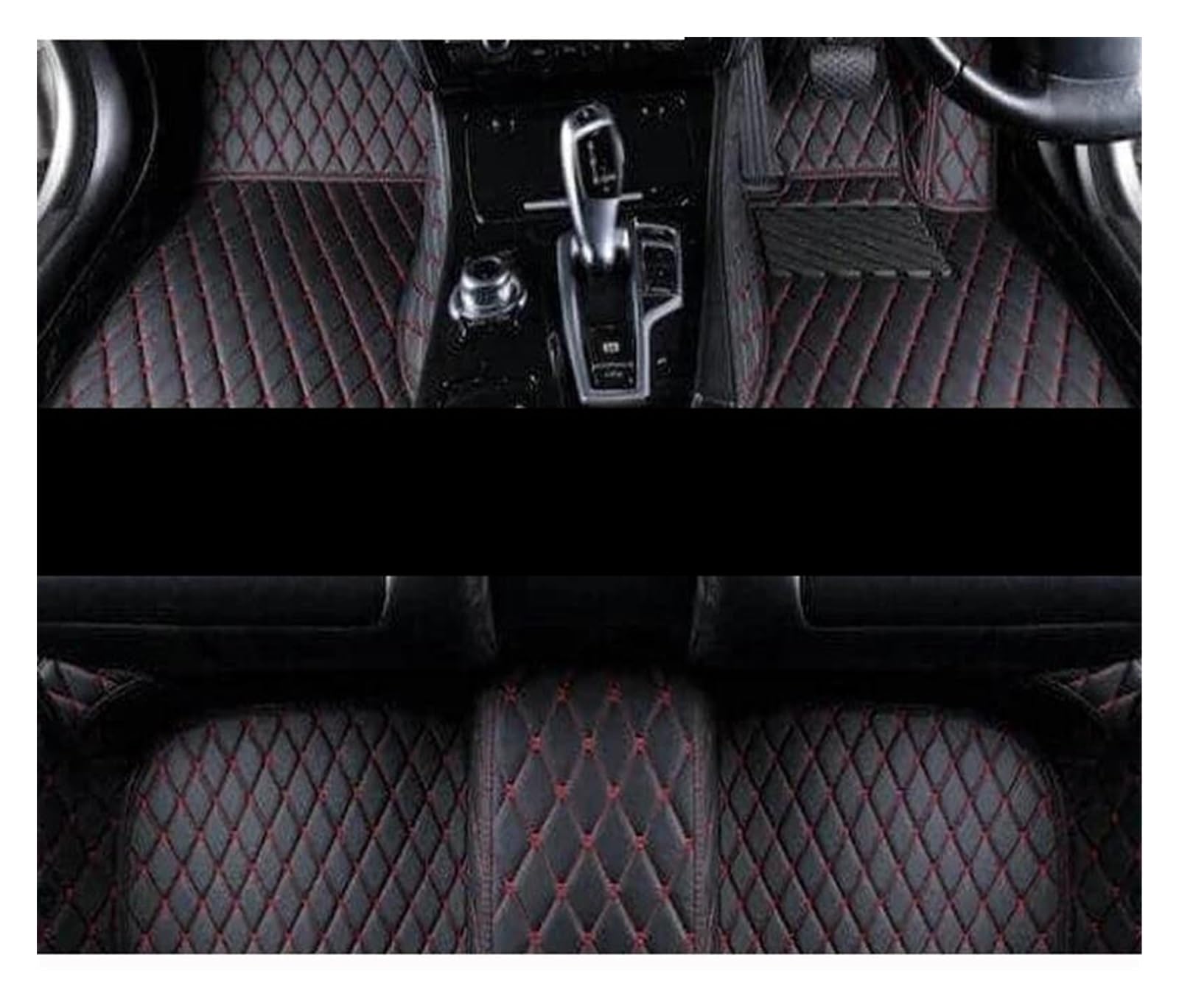 Fahrermatte Auto Fußmatten Für Hyundai Für Tucson TL 2016 2017 2018 Auto Fußmatten Teppiche Matte wasserdichte Teppiche Anti Schmutzig Pad Innen Teile Auto Zubehör(RHD Black RED) von FIYFIOW