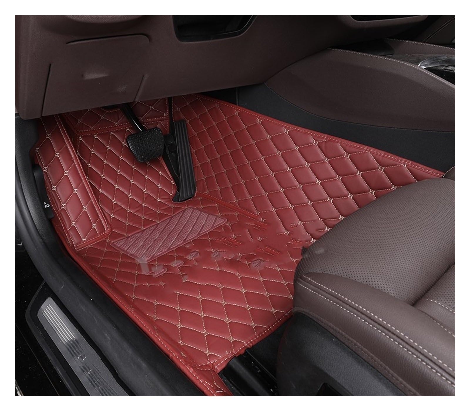 Fahrermatte Auto Fußmatten Für Infiniti FX45 FX35 FX50 FX37 2004 2005 2006 2007 2008 Auto Teppich Teppich Fußgängerbrücke Zubehör Styling Custom Auto Boden Matte(Wine red Driver) von FIYFIOW