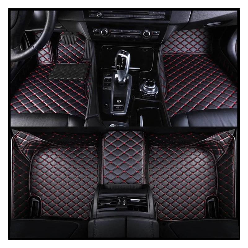 Fahrermatte Auto Fußmatten Für Jaguar Für XE Für XF Fuß Auto Fußmatten Auto Zubehör Teppiche(Black red) von FIYFIOW