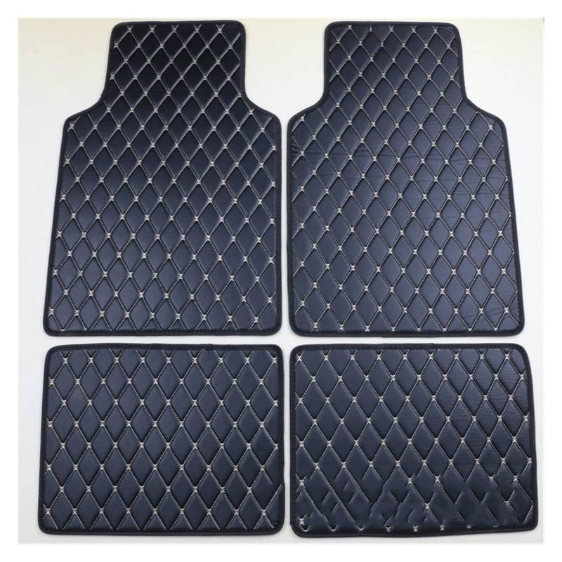 Fahrermatte Auto Fußmatten Für Mini Alle Modelle Für EINEN R52 Für Cooper R56 Für Paceman Für Clubman Für Countryman Auto Fußmatten Leder Innen Teile Teppiche(Black beige) von FIYFIOW