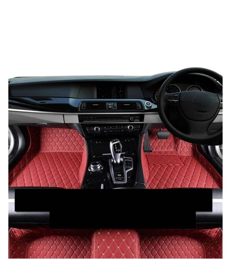 Fahrermatte Auto Fußmatten Für Q7 4000mm II 2016~2022 5 Sitze Auto Fußmatten wasserdichte Schutz Pads Boden Matte Tapis Sol Auto Zubehör 2021 2020 2019(RHD Maroon) von FIYFIOW