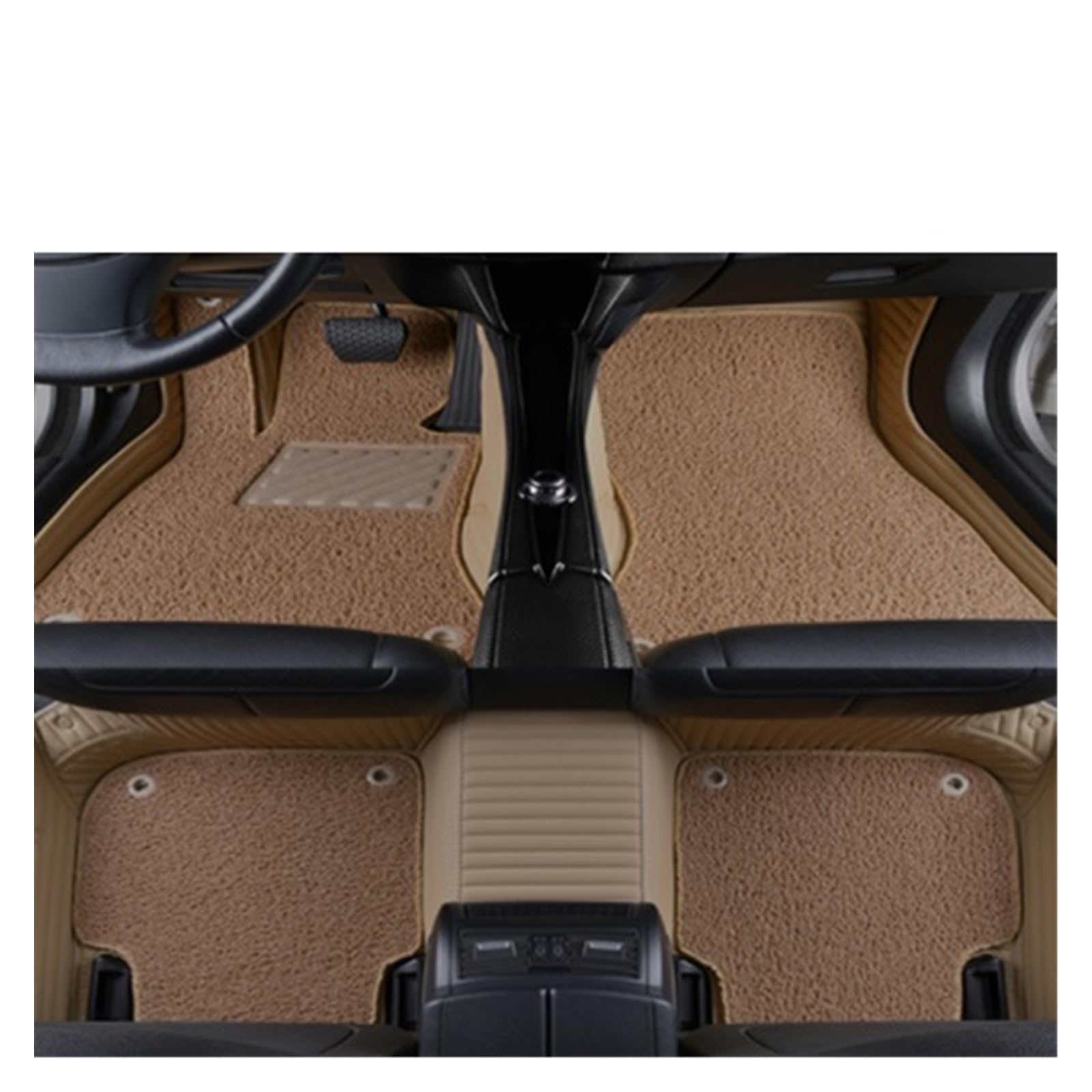 Fahrermatte Auto Fußmatten Für Tesla Custom Gestreifte Auto Boden Matte Alle Medels Für Modelle 3 S X Für Moel Y Benutzerdefinierte Auto Fuß Pads Automobil Teppich Abdeckung(Beige) von FIYFIOW