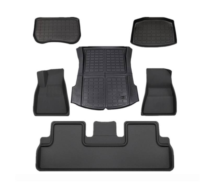 Fahrermatte Auto Fußmatten Für Tesla Für Modell 3 2017 18 2019 2020 2021 2022 2023 3D Fußmatten Fuß Pad Benutzerdefinierte Kofferraum Lagerung Matte Vollständig Umgeben Teppich(6Pcs LHD) von FIYFIOW