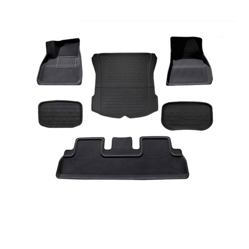 Fahrermatte Auto Fußmatten Für Tesla Für Modell 3 Y 2023 2022 Auto 3D Fußmatten LHD/RHD Teppich wasserdichte Fuß Pads Upgrade Stamm Matte Zubehör(3-Kit A- LHD) von FIYFIOW