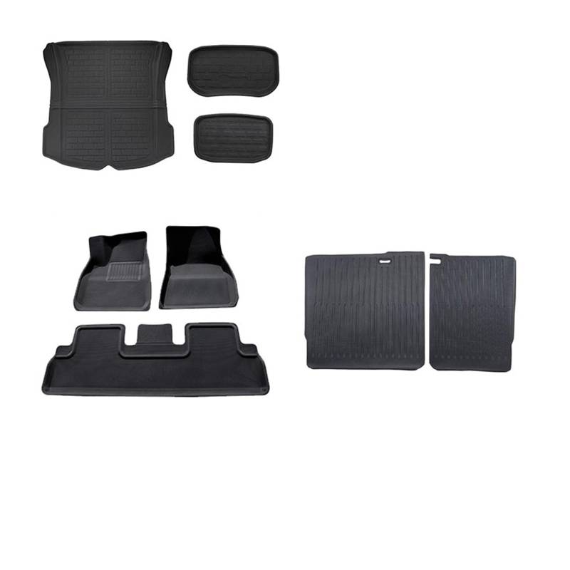 Fahrermatte Auto Fußmatten Für Tesla Für Modell 3 Y 2023 2022 Auto 3D Fußmatten LHD/RHD Teppich wasserdichte Fuß Pads Upgrade Stamm Matte Zubehör(3-Kit B- LHD) von FIYFIOW