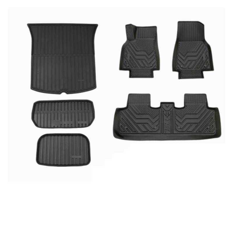 Fahrermatte Auto Fußmatten Für Tesla Für Modell Y 2021 2022 3D TPE Kofferraummatten Vollständige Abdeckung Bodeneinlage Allwetter-Heckkofferraumeinlagen Individuelles Fußmatten(6PCS Set) von FIYFIOW