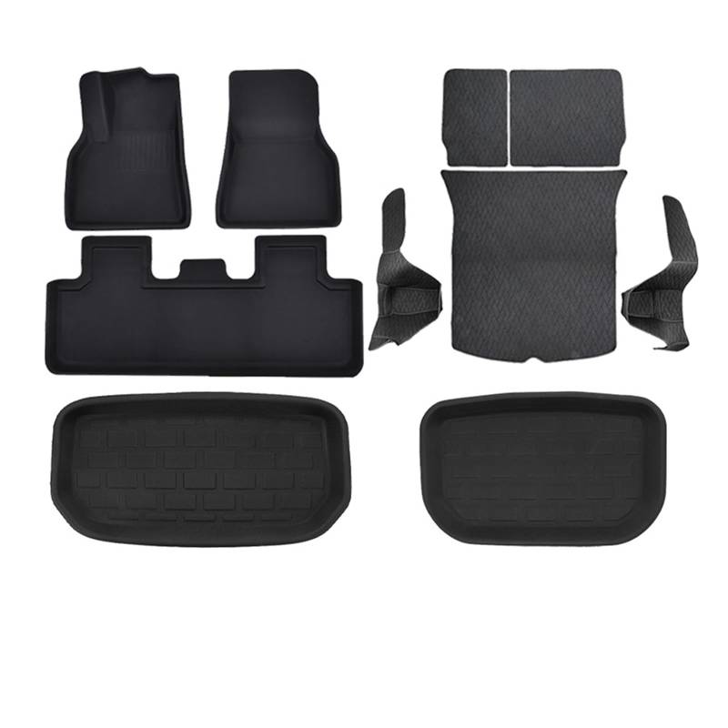 Fahrermatte Auto Fußmatten Für Tesla Modell 3 Y 2016 2017 2018 2019 2020 2021 2022 2023 Stamm Matte Boden Matte Links/Rechts Ruder XPE Anpassen Spezielle Fuß Pad(3 2021-2022 10pcs) von FIYFIOW