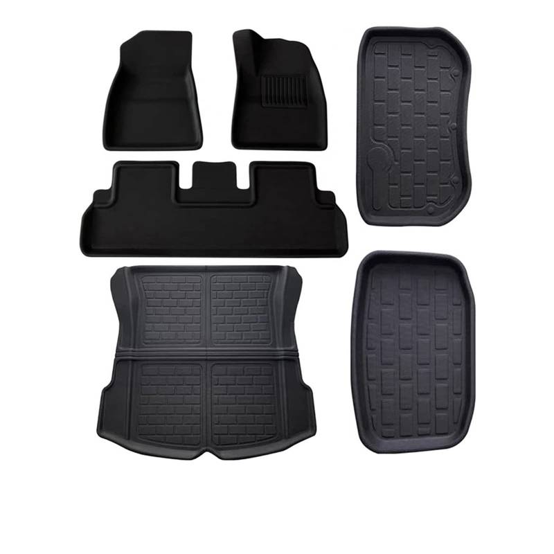 Fahrermatte Auto Fußmatten Für Tesla Modell 3 Y 2023 Fußmatten Links Rechts Fahren Allwetter Anti-Slip wasserdichte Boden Liner Auto Matte Innen Zubehör(21-23 3 Right 6pcs) von FIYFIOW