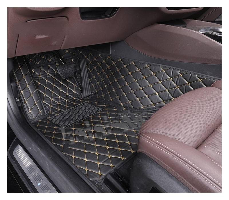Fahrermatte Auto Fußmatten Für VW Für Passat Alle Modelle Für Passat B3 B4 B5 B6 B7 B8 SE Für Kombi Für Variant Für Magotan Für Custom Car Boden Matte Auto Teppich Zubehör(Black Yellow Driver) von FIYFIOW