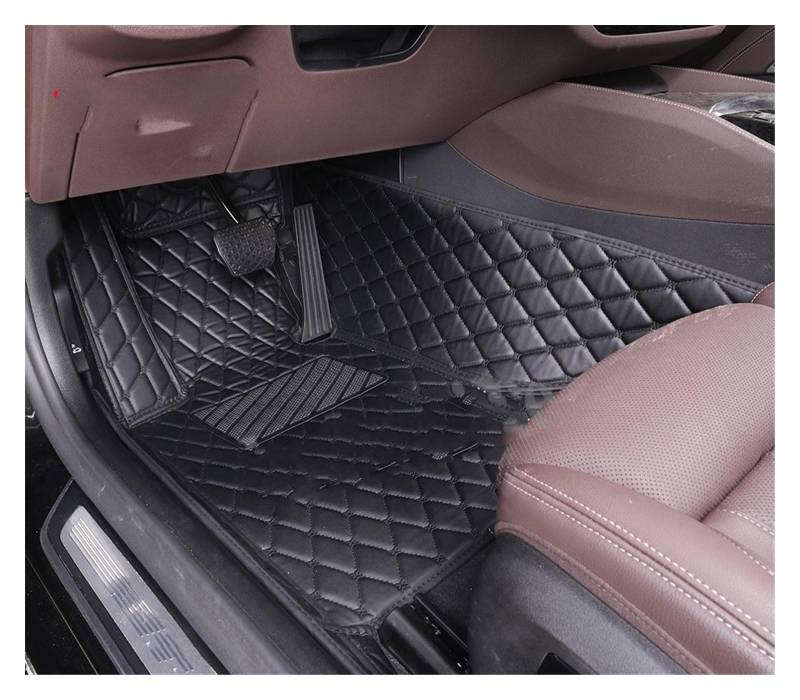 Fahrermatte Auto Fußmatten Für VW Für Tiguan 2017 2018 2019 Alle Modell Auto Teppich Teppich Fußgängerbrücke Zubehör Styling Innen Benutzerdefinierte Auto Fußmatten(All Black Driver) von FIYFIOW