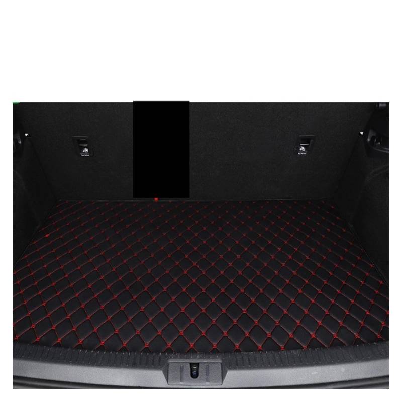Fahrermatte Auto Fußmatten Für VW Für Tiguan 2017 2018 2019 Custom Car Fußmatten Pads Automobil Teppich Abdeckung Innen Zubehör(Trunk-Black-RED) von FIYFIOW