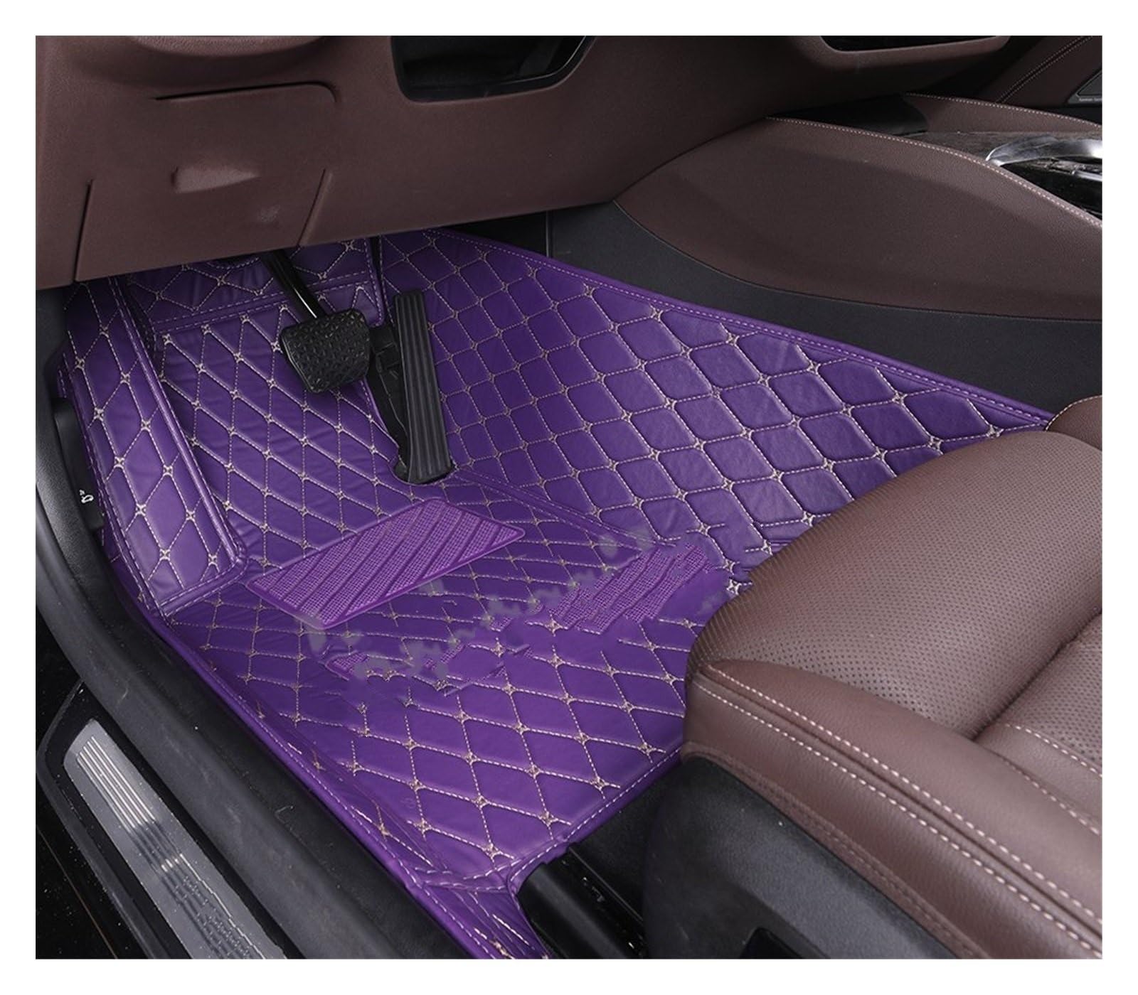 Fahrermatte Auto Fußmatten Für X5 E53 2001 2002 2003 2004 2005 2006 2007 Alle Modelle Auto Teppich Teppich Fußgängerbrücke Zubehör Styling Custom Auto Fußmatten(Purple Driver) von FIYFIOW