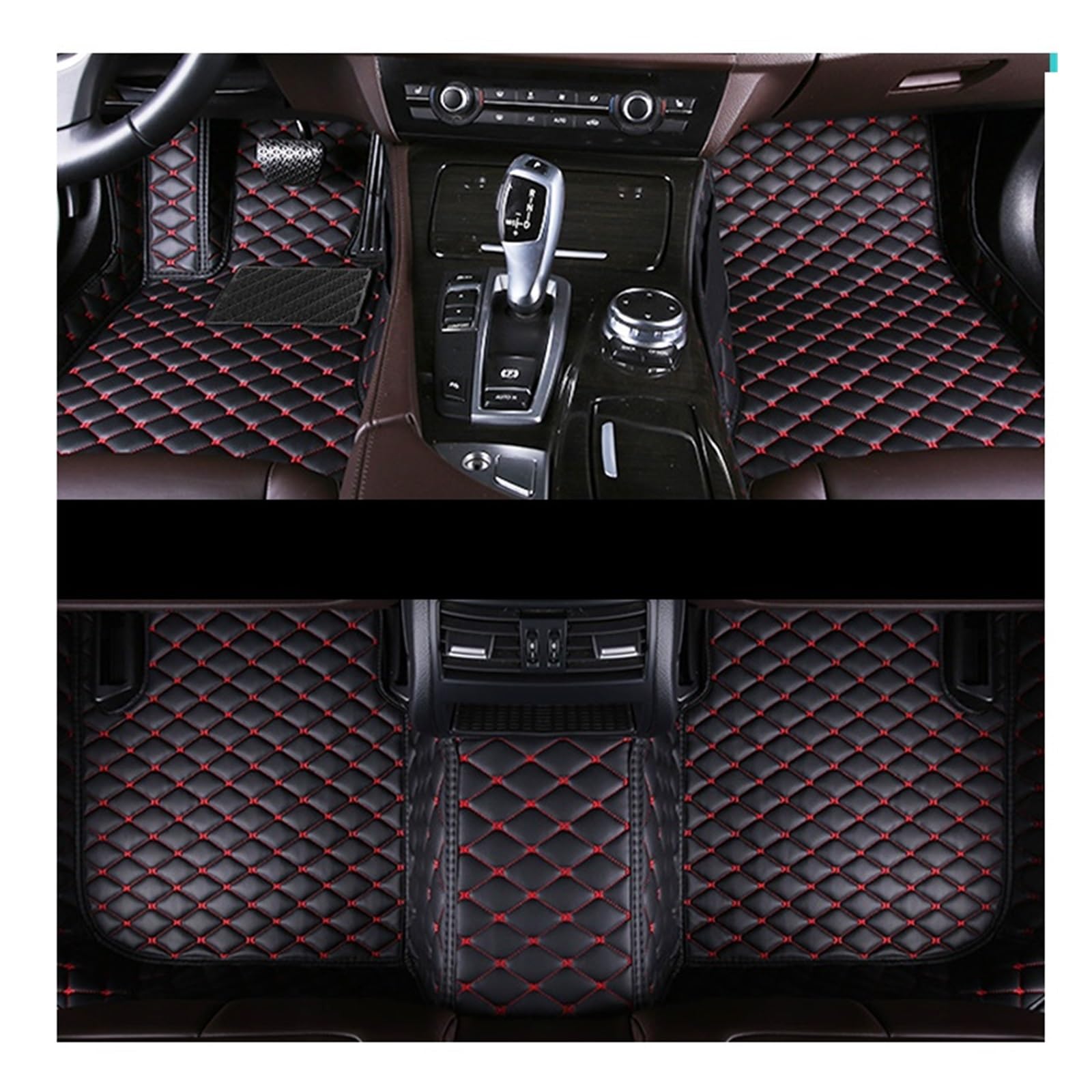 Fahrermatte Auto Fußmatten Für X5 E53 2004 2005 2006 2007 Custom Car Fußmatten Auto Fuß Pads Automobil Teppich Abdeckung Innen Zubehör(Black-RED) von FIYFIOW
