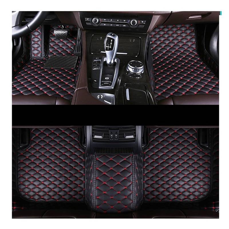 Fahrermatte Auto Fußmatten Für X5 E53 2004 2005 2006 2007 Custom Car Fußmatten Auto Fuß Pads Automobil Teppich Abdeckung Innen Zubehör(Black-RED) von FIYFIOW