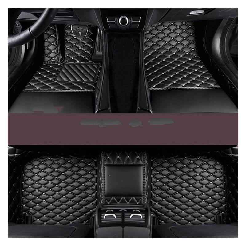Fahrermatte Auto Fußmatten Leder-Auto-Fußmatten Für Jaguar Alle Modelle Für F-PACE Für XJL Für XEL Für XF Für XE Für F-Type Für XK Für XFL Auto-Innenraum(Black Rice) von FIYFIOW