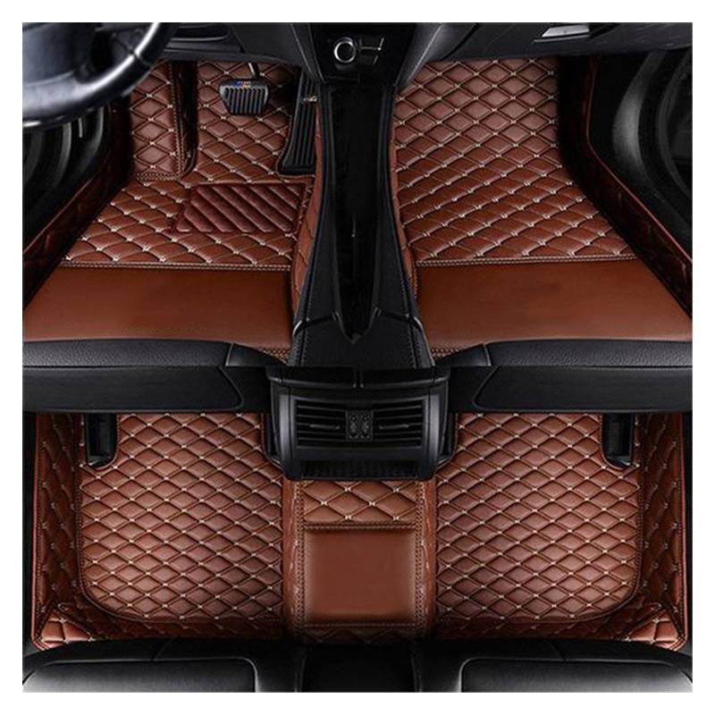 Fahrermatte Auto Fußmatten Leder-Auto-Fußmatten Für Jaguar Alle Modelle Für F-PACE Für XJL Für XEL Für XF Für XE Für F-Type Für XK Für XFL Auto-Innenraum(Braun) von FIYFIOW