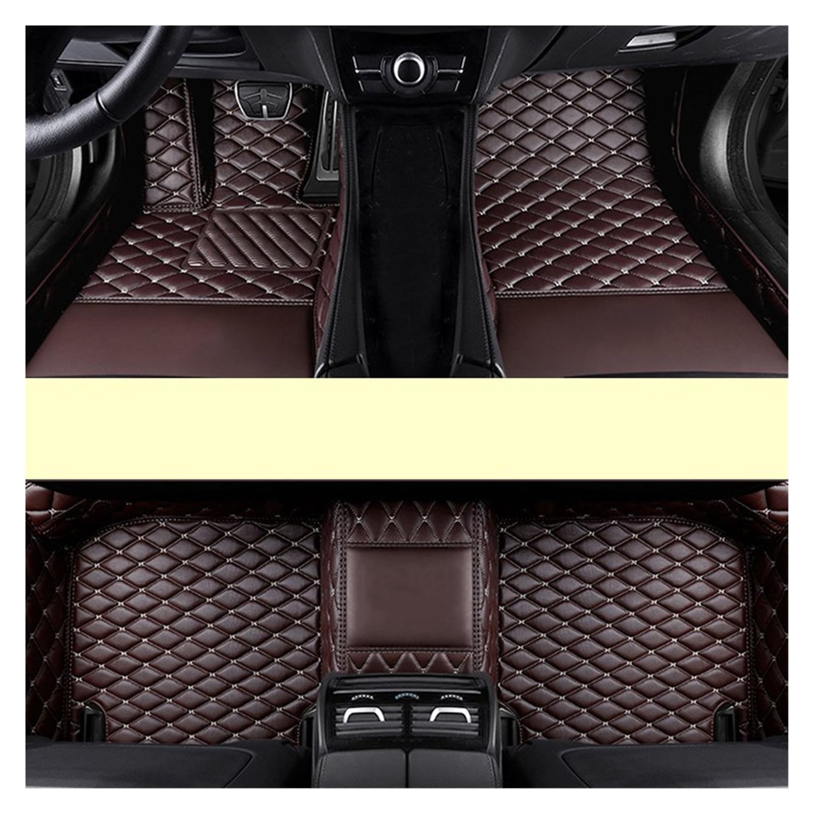 Fahrermatte Auto Fußmatten Leder-Auto-Fußmatten Für Jaguar Alle Modelle Für F-PACE Für XJL Für XEL Für XF Für XE Für F-Type Für XK Für XFL Auto-Innenraum(Coffee) von FIYFIOW