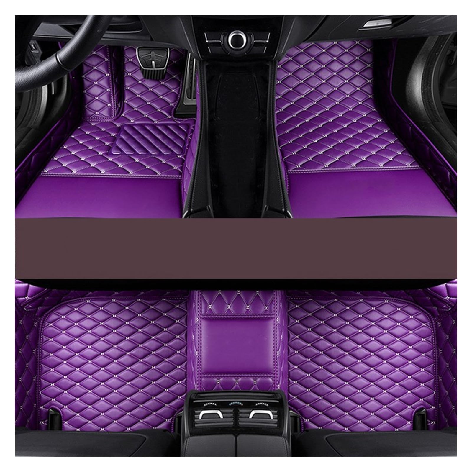 Fahrermatte Auto Fußmatten Leder-Auto-Fußmatten Für Jaguar Alle Modelle Für F-PACE Für XJL Für XEL Für XF Für XE Für F-Type Für XK Für XFL Auto-Innenraum(Violett) von FIYFIOW