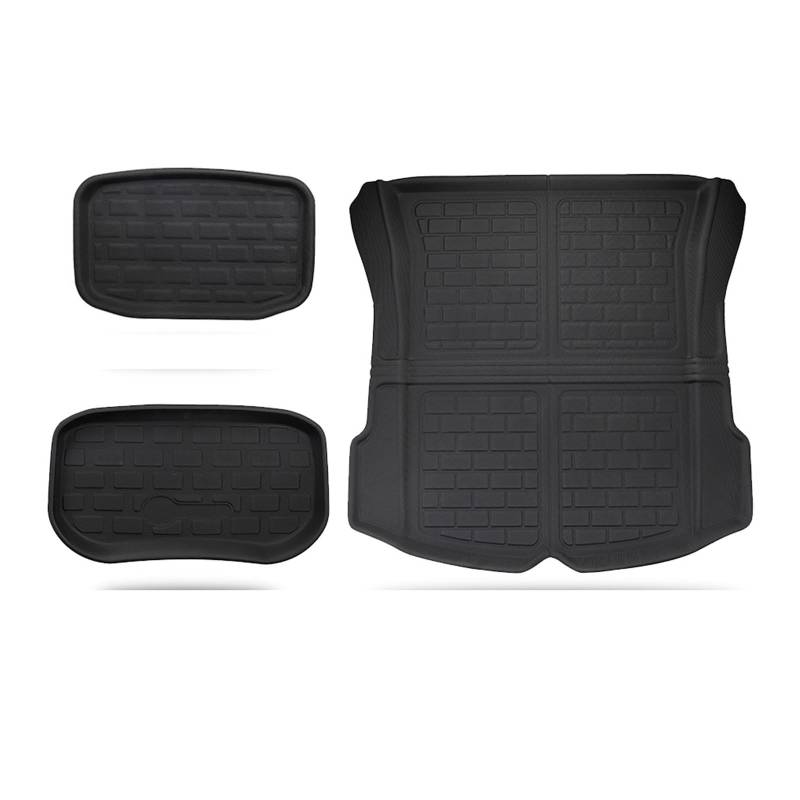 Fahrermatte Auto Fußmatten Links Rechts Fahren Fußmatten Kofferraum Matte Für Tesla Modell 3 Y 2017 2018 2019 2020 2021 2022 2023 Alle Wetter Anti-Slip Boden Liner Auto Zubehör(Y Luggage pad) von FIYFIOW