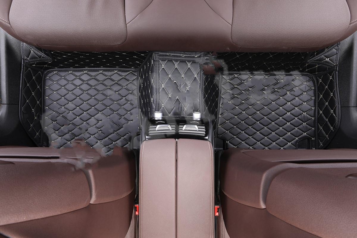 Fahrermatte Auto Fußmatten Maßgeschneidert Für A1 A2 A3 A4 A5 A6 A7 A8 Q2 Q3 Q5 Q7 Q8 Auto-Fußmatten Für Alle Modelle(1 Black beige Back) von FIYFIOW