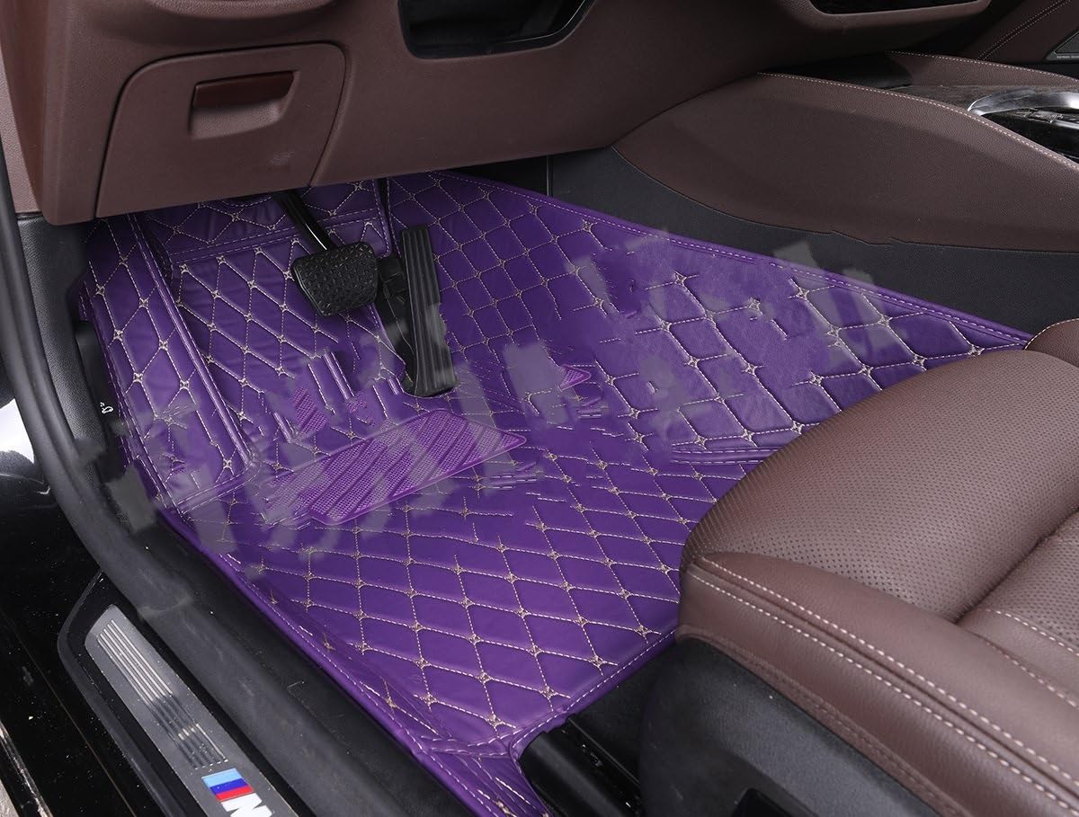 Fahrermatte Auto Fußmatten Maßgeschneidert Für A1 A2 A3 A4 A5 A6 A7 A8 Q2 Q3 Q5 Q7 Q8 Auto-Fußmatten Für Alle Modelle(1 Purple Front) von FIYFIOW