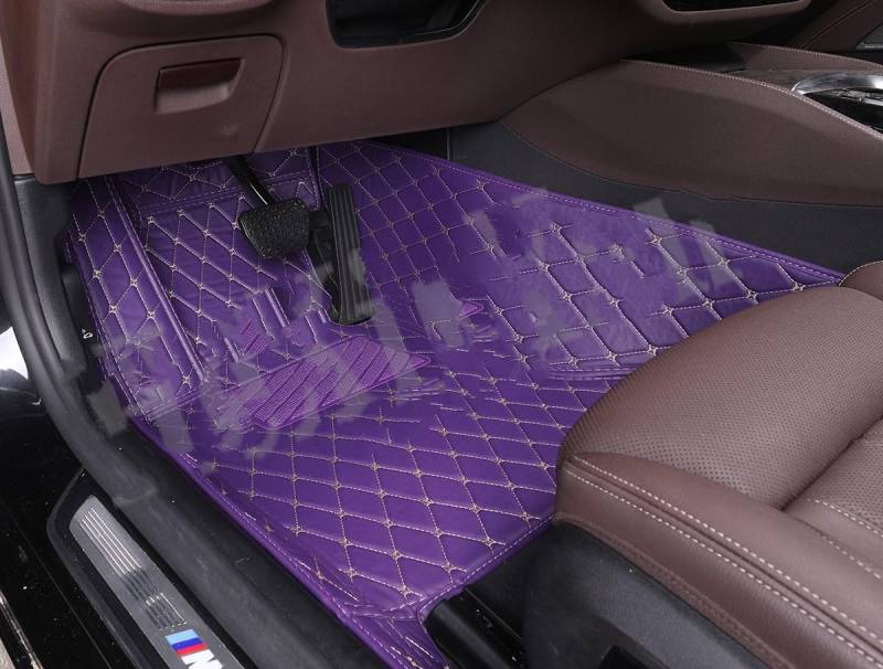Fahrermatte Auto Fußmatten Maßgeschneidert Für A1 A2 A3 A4 A5 A6 A7 A8 Q2 Q3 Q5 Q7 Q8 Auto-Fußmatten Für Alle Modelle(1 Purple Front) von FIYFIOW