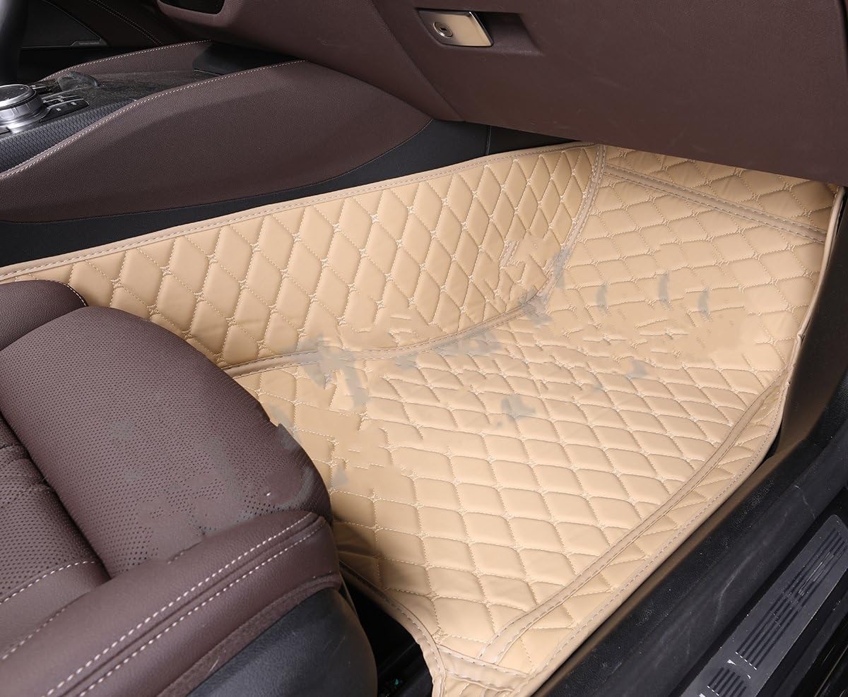 Fahrermatte Auto Fußmatten Maßgeschneidert Für Nissan Für Qashqai Für Juke Auto-Fußmatten Alle Modell-Zubehör(Beige Front) von FIYFIOW