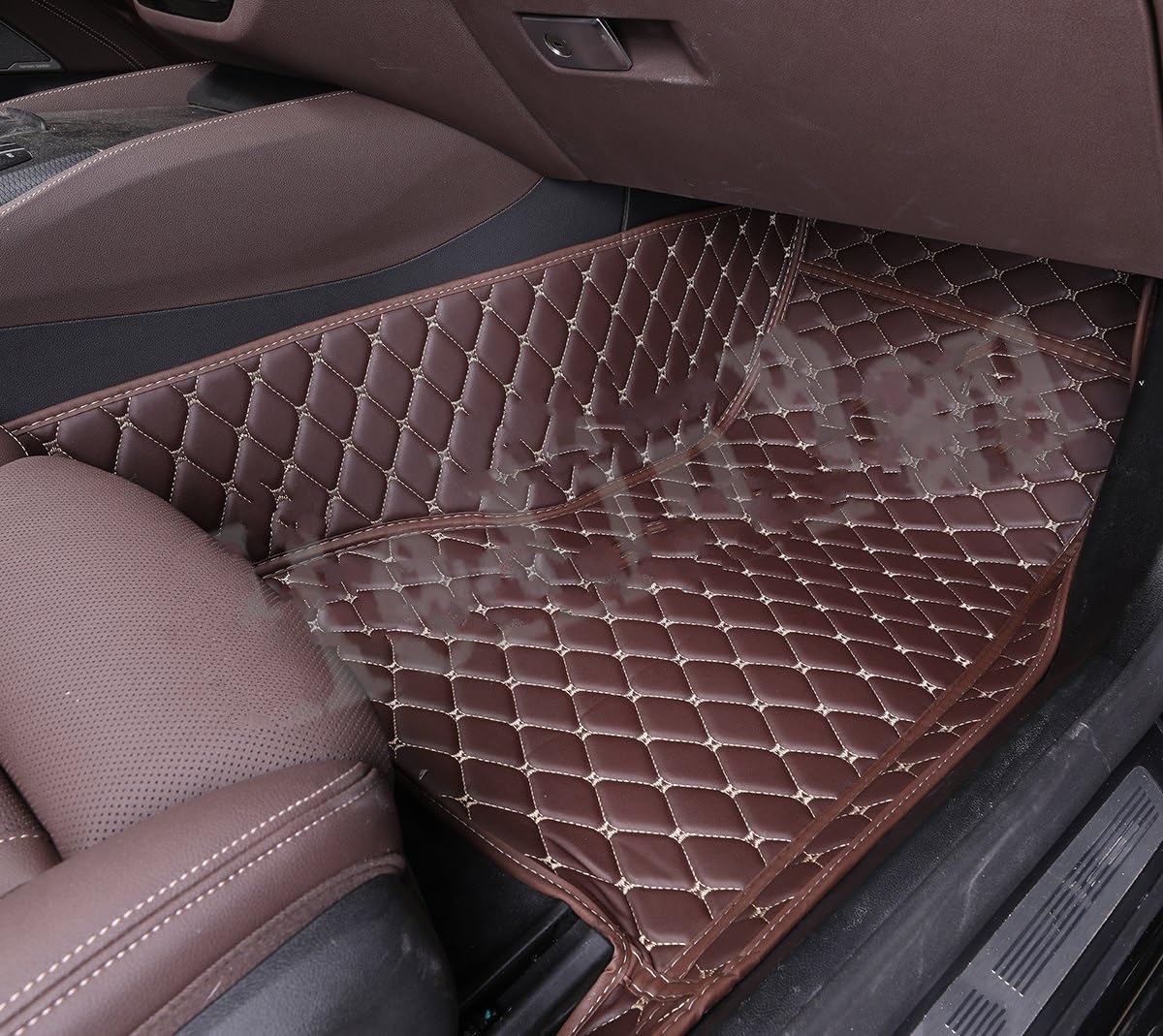 Fahrermatte Auto Fußmatten Maßgeschneidert Für Nissan Für Qashqai Für Juke Auto-Fußmatten Alle Modell-Zubehör(Coffee Front) von FIYFIOW