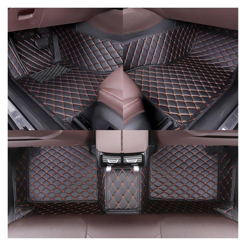 Fahrermatte Auto Fußmatten Maßgeschneiderte Auto-Fußmatten Für Die Meisten Autos Gutes Material(Black orange) von FIYFIOW