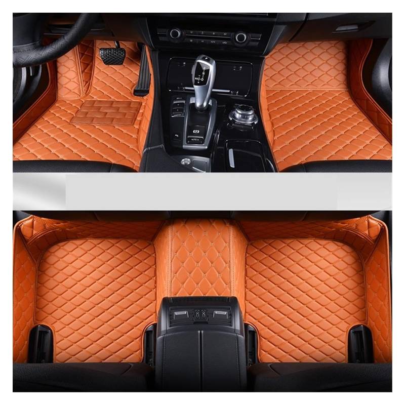 Fahrermatte Auto Fußmatten Maßgeschneiderte Auto-Fußmatten Für Über 98% Der Autos Komplettes Set 5 Sitze Innenzubehör (beachten Sie Das Baujahr Ihres Autos)(Brown Single) von FIYFIOW