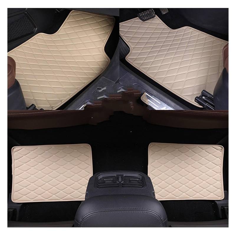 Fahrermatte Auto Fußmatten Universal Leder Für Auto Boden Matte Für Sierra Für Yukon Auto Sitzbezüge Auto Innen Teile Styling Teppich(Beige) von FIYFIOW
