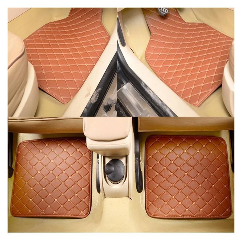 Fahrermatte Auto Fußmatten Universal Leder Für Auto Boden Matte Für Sierra Für Yukon Auto Sitzbezüge Auto Innen Teile Styling Teppich(Braun) von FIYFIOW