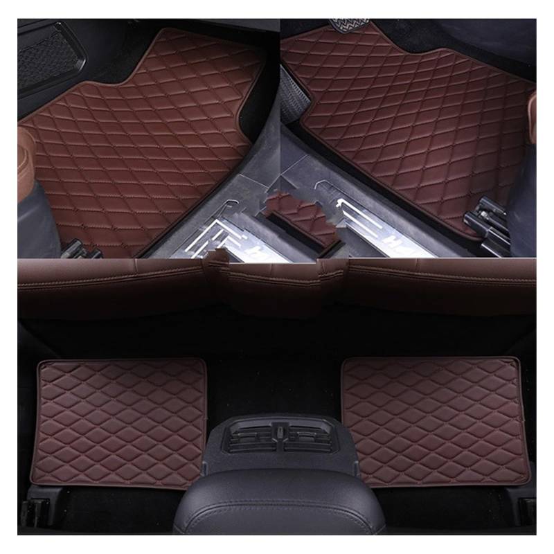 Fahrermatte Auto Fußmatten Universal Leder Für Auto Boden Matte Für Sierra Für Yukon Auto Sitzbezüge Auto Innen Teile Styling Teppich(Coffee) von FIYFIOW