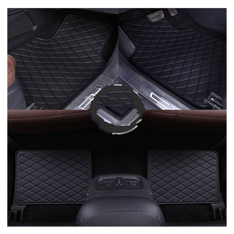 Fahrermatte Auto Fußmatten Universal Leder Für Auto Boden Matte Für Sierra Für Yukon Auto Sitzbezüge Auto Innen Teile Styling Teppich(Schwarz) von FIYFIOW