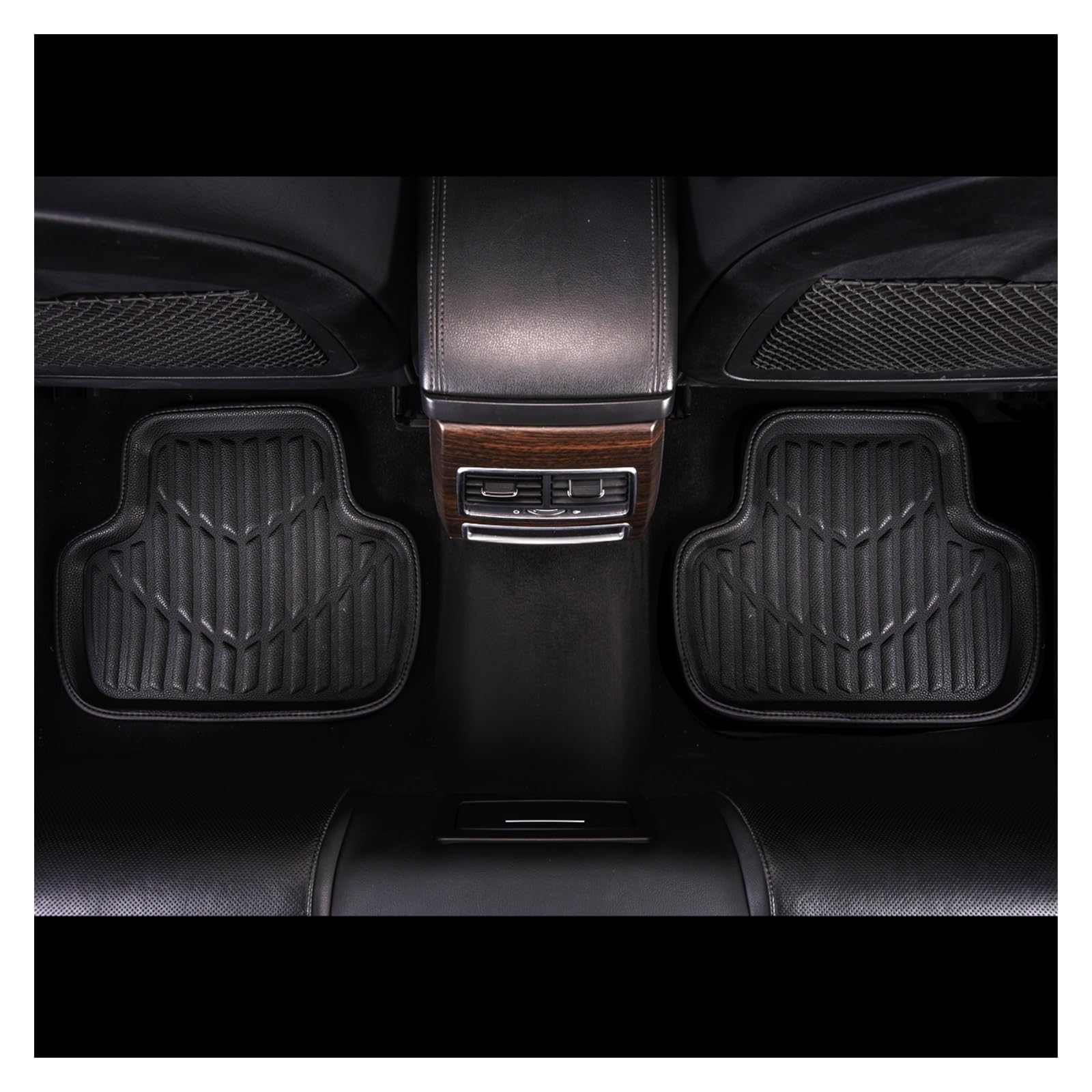 Fahrermatte Auto Fußmatten Universal Leder PVC Auto Fußmatten Auto Zubehör Schwarz Rot Fuß Pads Wasserdicht Anti Schmutzig Für Alle Autos(Black Back 2pc) von FIYFIOW