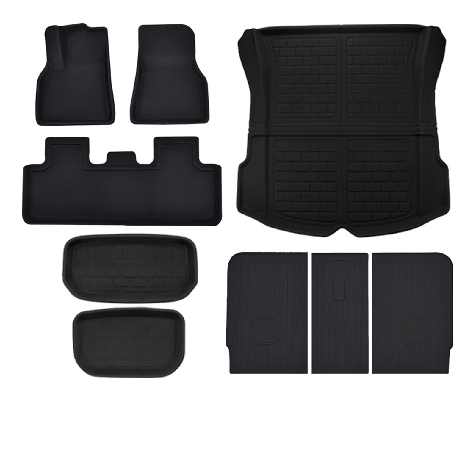 Fahrermatte Auto Fußmatten Wasserdicht Für Tesla Für Modell Y Boden Matte Gepäck Matte LHD RHD 2017 2018 2019 2020 2021 2022 2023 Vier Jahreszeiten 3D Boden Liner(LHD 2017-23 9PCS) von FIYFIOW