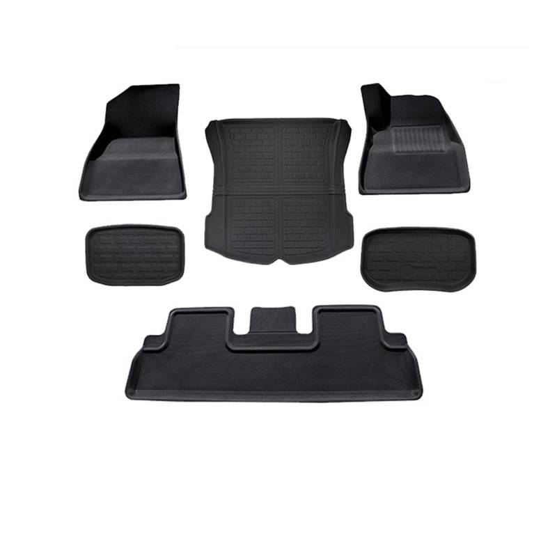 Fahrermatte Auto Fußmatten wasserdichte Auto Fußmatten Stamm Matte Für Tesla Für Modell 3 Y 2023 Links/Rechts Fahren Alle Wetter XPE Anti-Slip Pads Zubehör(3-Kit A-Right) von FIYFIOW