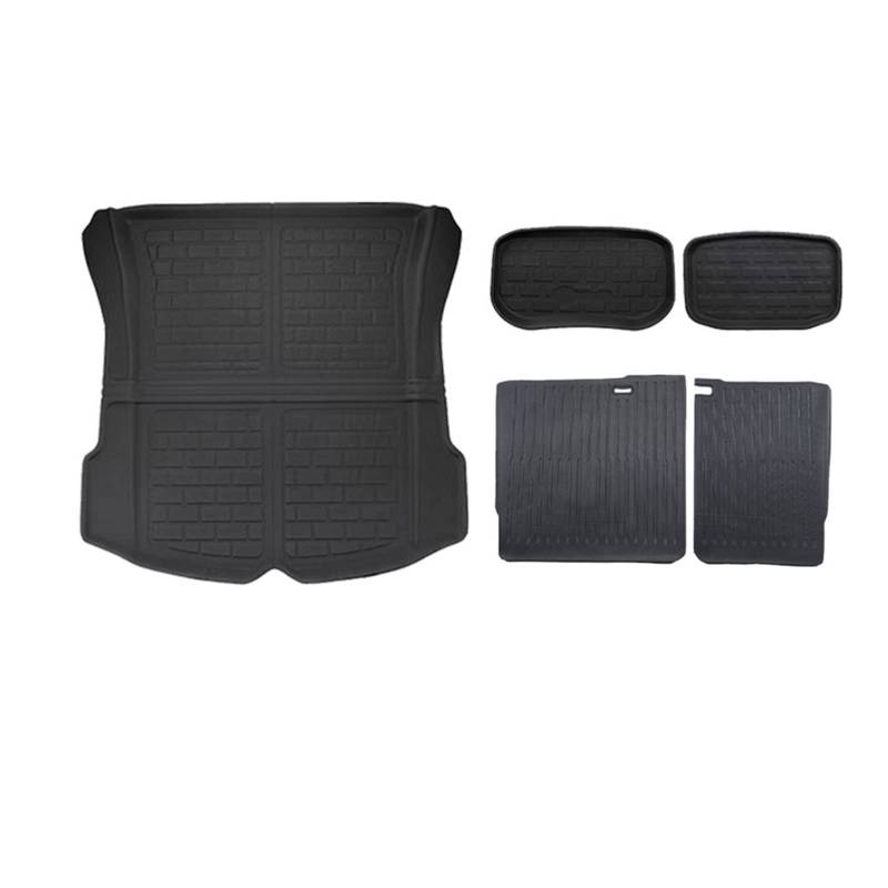 Fahrermatte Auto Fußmatten wasserdichte Auto Fußmatten Stamm Matte Für Tesla Für Modell 3 Y 2023 Links/Rechts Fahren Alle Wetter XPE Anti-Slip Pads Zubehör(3-Kit-B) von FIYFIOW