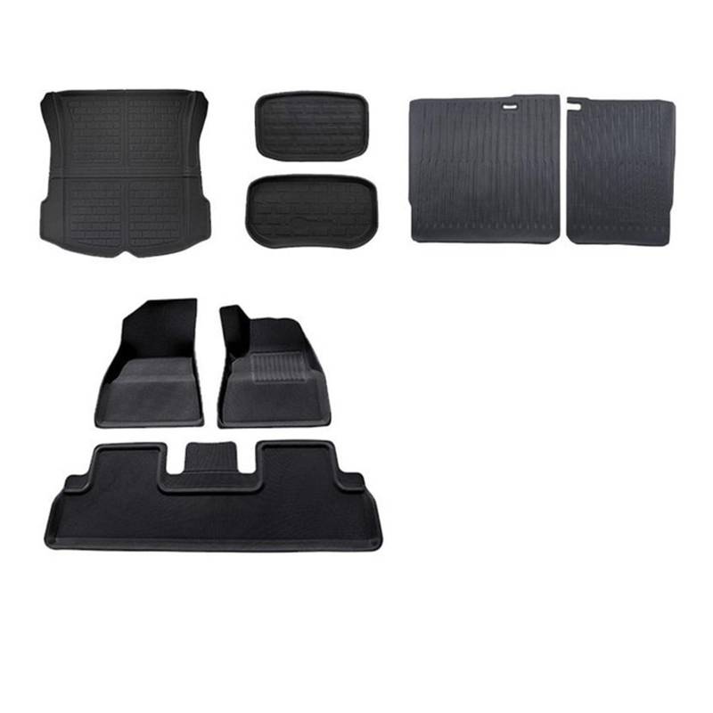 Fahrermatte Auto Fußmatten wasserdichte Auto Fußmatten Stamm Matte Für Tesla Für Modell 3 Y 2023 Links/Rechts Fahren Alle Wetter XPE Anti-Slip Pads Zubehör(3-Kit B -Left) von FIYFIOW