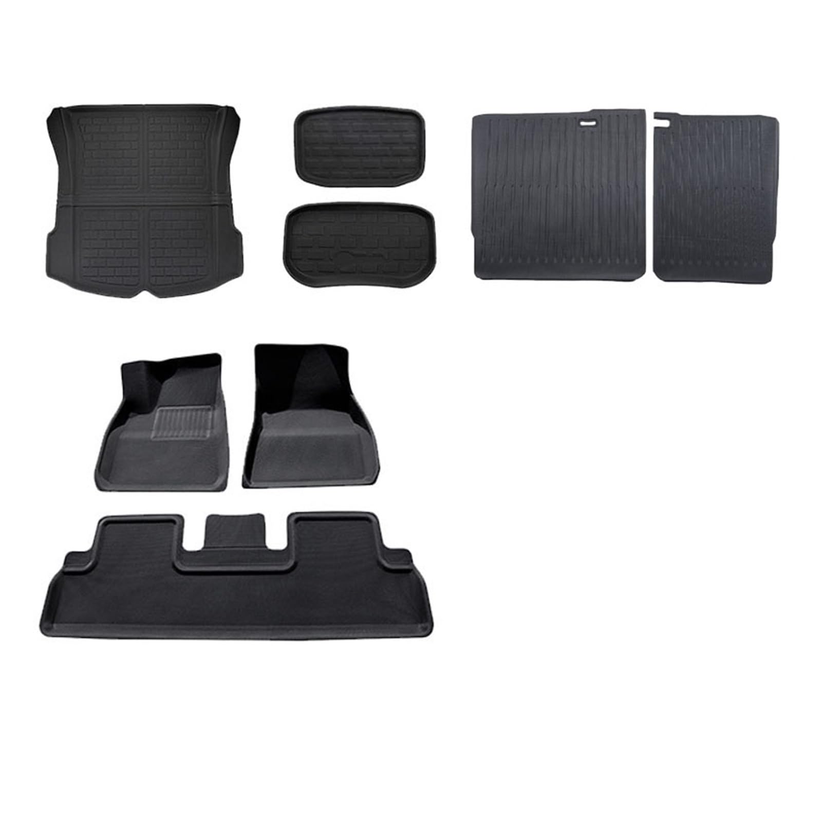 Fahrermatte Auto Fußmatten wasserdichte Auto Fußmatten Stamm Matte Für Tesla Für Modell 3 Y 2023 Links/Rechts Fahren Alle Wetter XPE Anti-Slip Pads Zubehör(3-Kit B-Right) von FIYFIOW