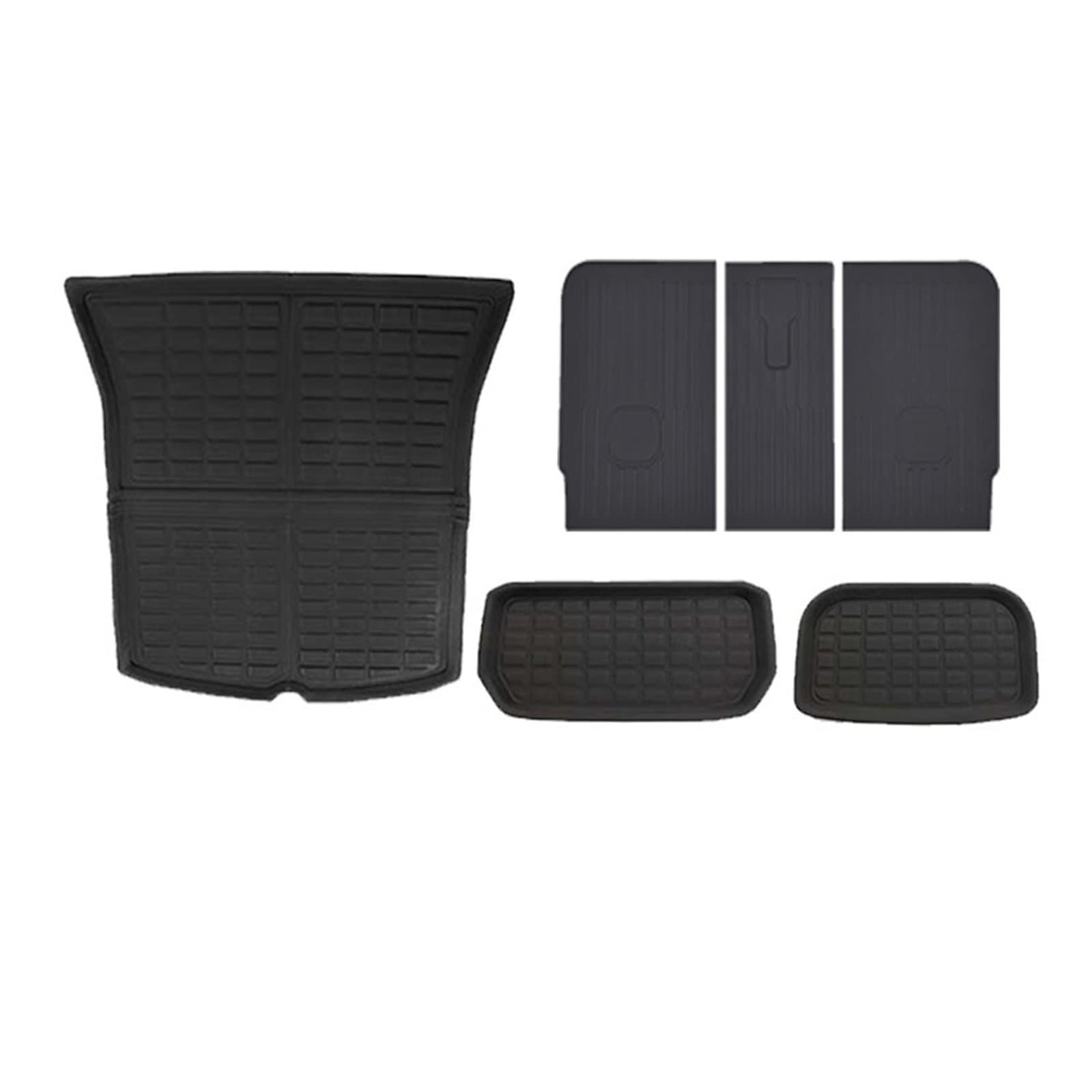 Fahrermatte Auto Fußmatten wasserdichte Auto Fußmatten Stamm Matte Für Tesla Für Modell 3 Y 2023 Links/Rechts Fahren Alle Wetter XPE Anti-Slip Pads Zubehör(Y-Kit-B) von FIYFIOW