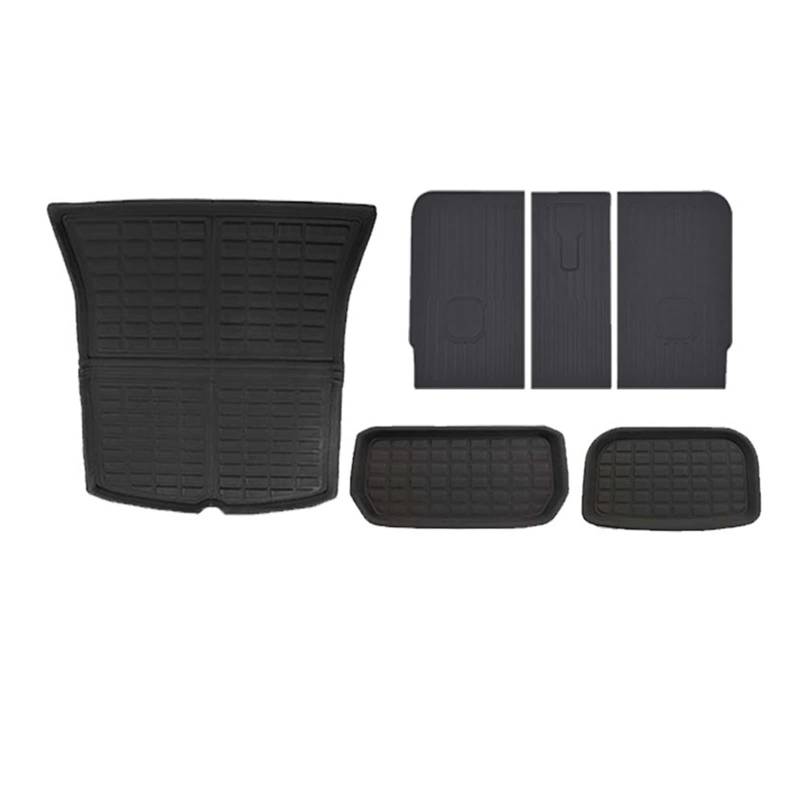 Fahrermatte Auto Fußmatten wasserdichte Auto Fußmatten Stamm Matte Für Tesla Für Modell 3 Y 2023 Links/Rechts Fahren Alle Wetter XPE Anti-Slip Pads Zubehör(Y-Kit-B) von FIYFIOW