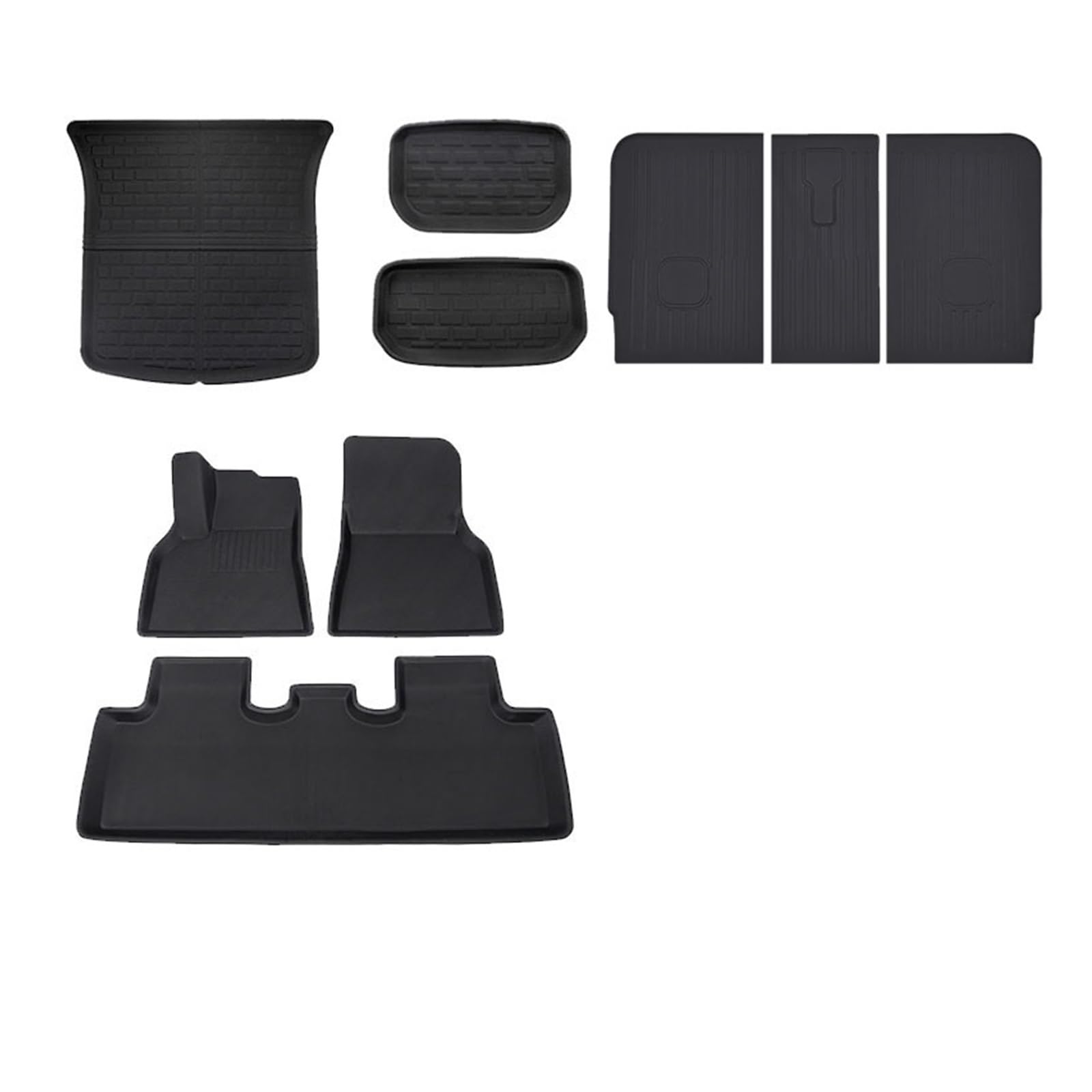 Fahrermatte Auto Fußmatten wasserdichte Auto Fußmatten Stamm Matte Für Tesla Für Modell 3 Y 2023 Links/Rechts Fahren Alle Wetter XPE Anti-Slip Pads Zubehör(Y-Kit B -Left) von FIYFIOW