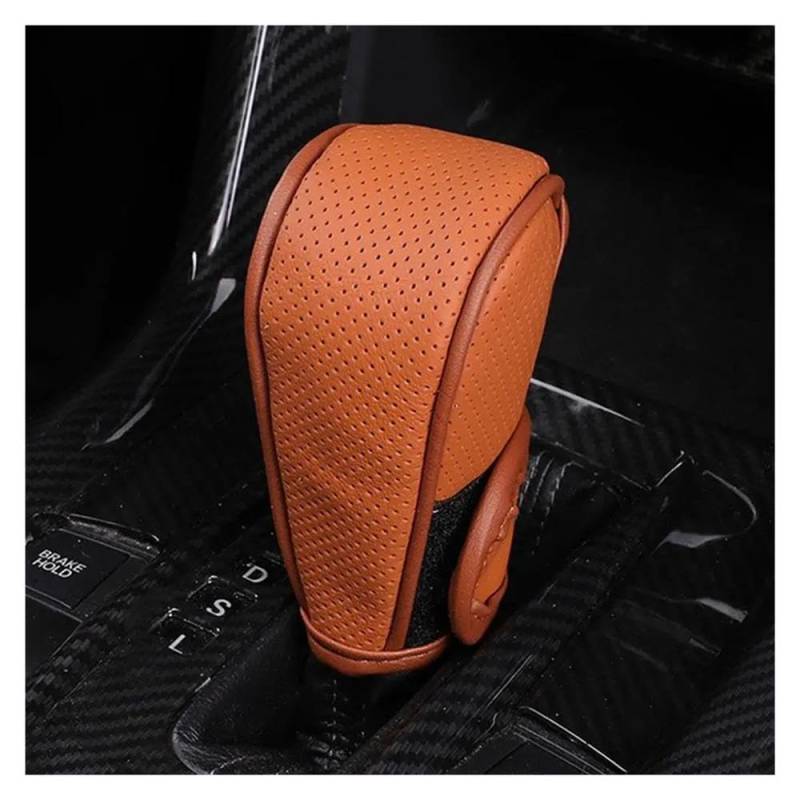 FIYVNSOP Schalthebel Universal-Schaltgriffabdeckung Aus PU-Leder Für Das Auto rutschfest Verstellbar Schaltknaufabdeckung Auto-Innenausstattung(Brown) von FIYVNSOP