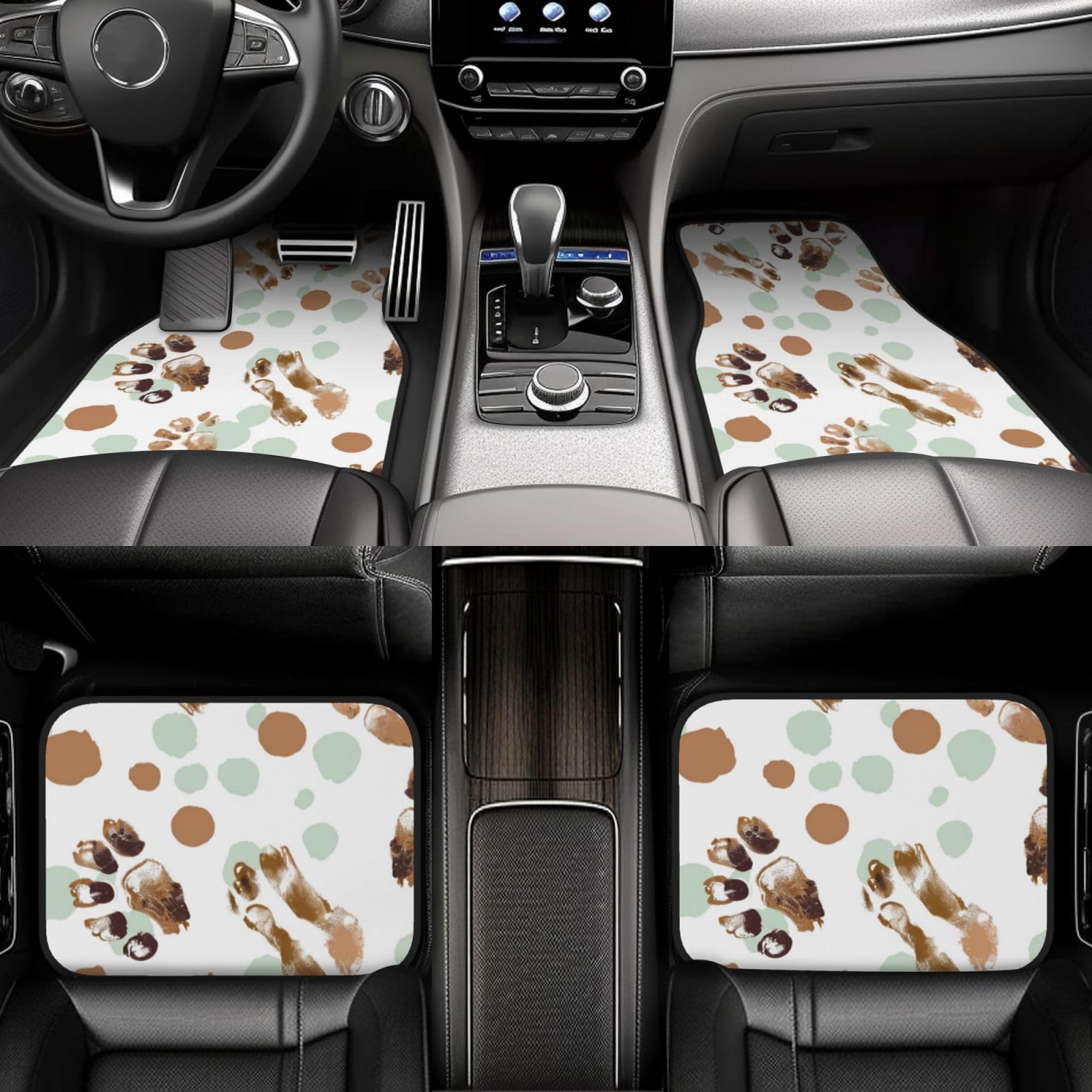 4 Stück wasserdichte Auto-Fußmatten – Anti-Rutsch-Automatten, komplettes Set, Halloween, Fledermaus, Neonviolett, universelle Passform, Autoteppich, Autozubehör, Innenraum für Auto, LKW, SUV von FJAUOQ