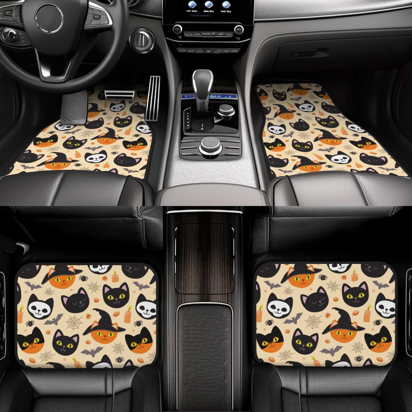 4 Stück wasserdichte Auto-Fußmatten – Shiba-Hunde, japanischer Welpe, niedlich, rutschfest, komplettes Set, universelle Passform, Autoteppich, Autozubehör, Innenraum für Auto, LKW, SUV von FJAUOQ