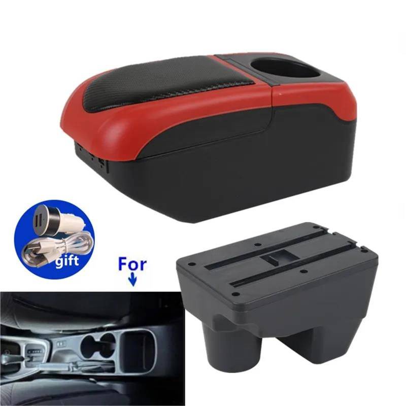 Armlehne Armlehne Für Toyota Für Yaris Für Elegant Für GR Yaris 2001-2024 Autoarmlehnenbox Aufbewahrungsbox Autozubehör Mittelarmlehne Ablagefach(Black-red) von FJGIGN