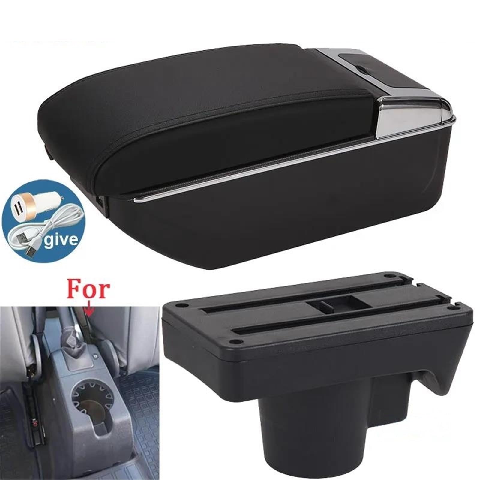 Armlehne Armlehnenbox Für Astra H 2008-2011 Autoarmlehne Innendetails Umrüstung Autozubehör Aufbewahrungsbox USB Mittelarmlehne Ablagefach(Style A2) von FJGIGN